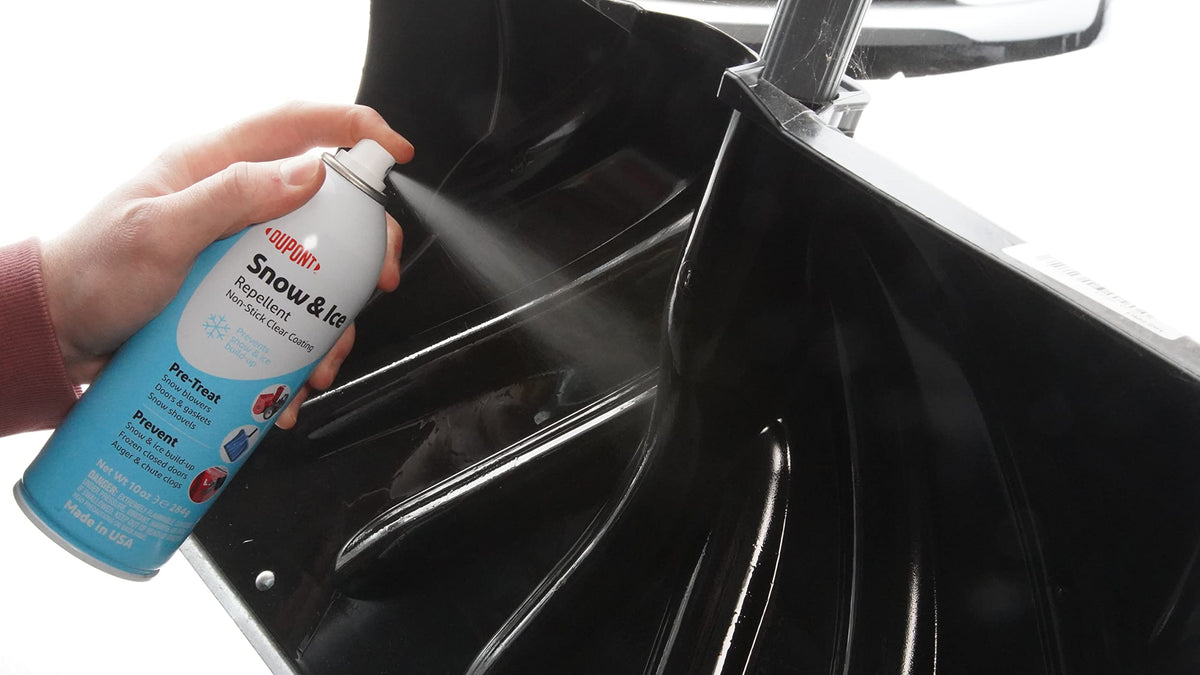 DuPont Teflon Snow Repellant on snowy gear ready to glide through winter chores.