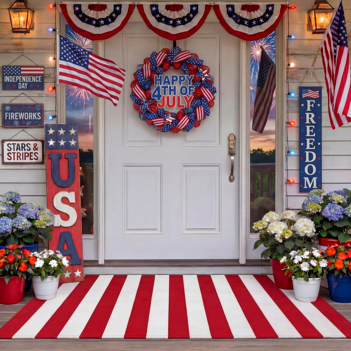 Duraaamo farmhouse-coastal style rug adds a welcoming touch to any door