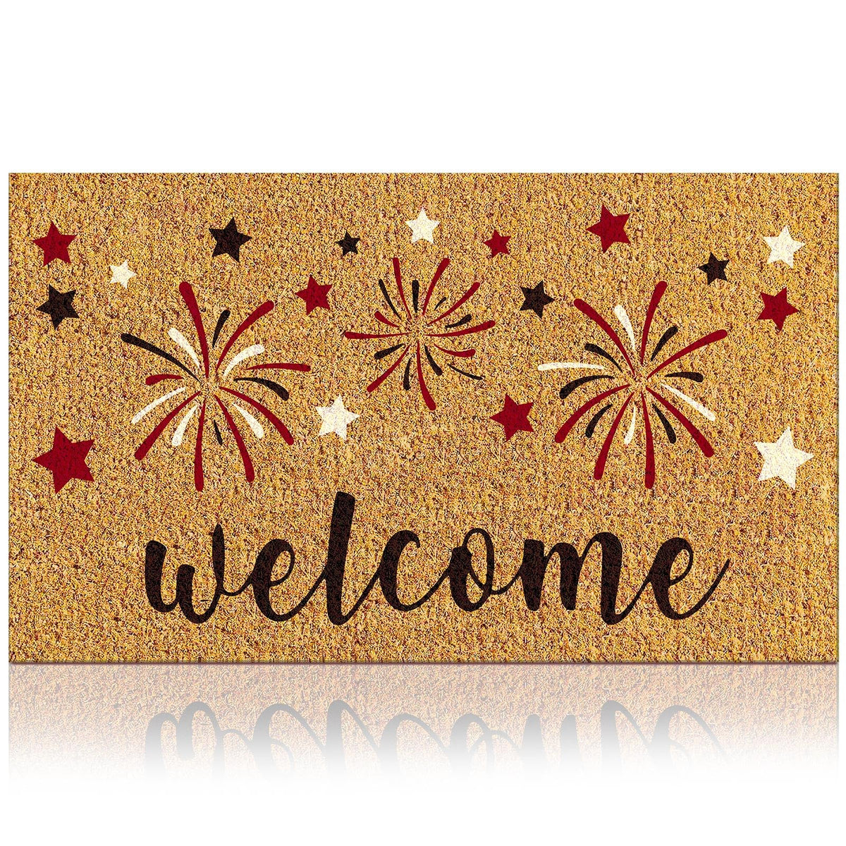 Duraaamo fourth of July coir doormat for outdoor use with durable coconut fiber