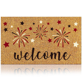Duraaamo fourth of July coir doormat for outdoor use with durable coconut fiber