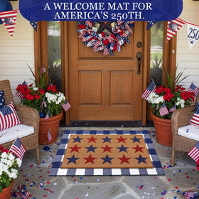 Duraaamo non-slip door mat with rubber backing for safe outdoor use.