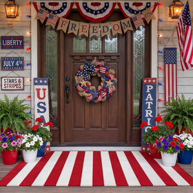 Duraaamo patriotic doormat designed for indoor-outdoor use and seasonal versatility