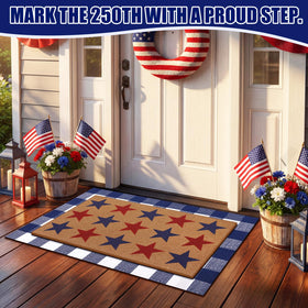 Duraaamo two-piece patriotic doormat set for coordinated front-door décor.
