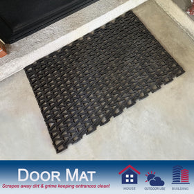 Durite recycled tire-link mat offers long-lasting anti-fatigue comfort in work areas.