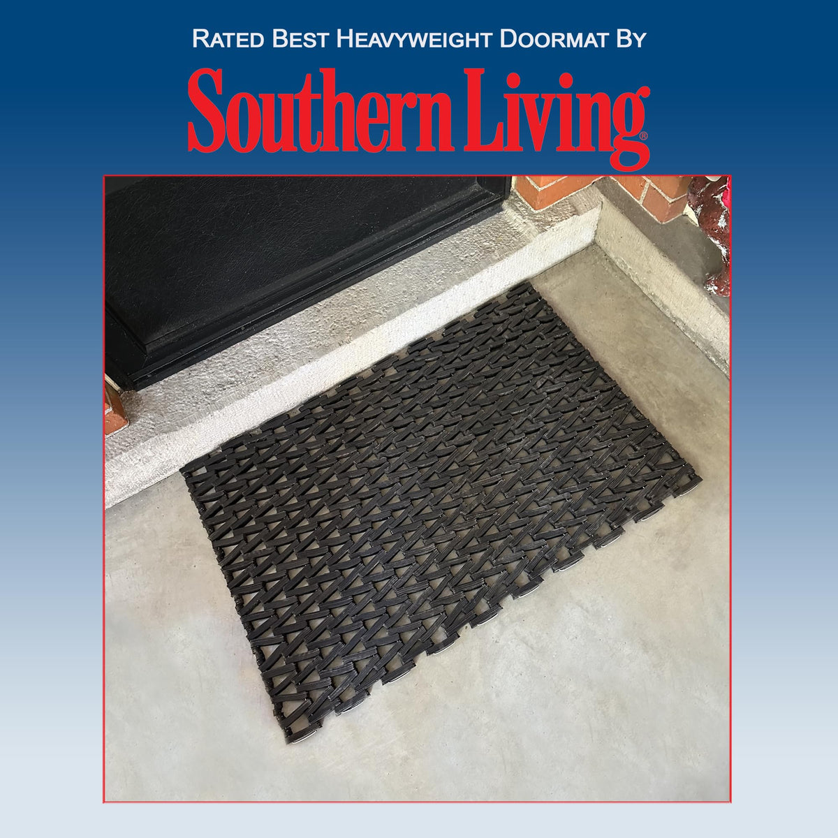 Durite open mesh tire-link mat provides drainage for busy entryways.