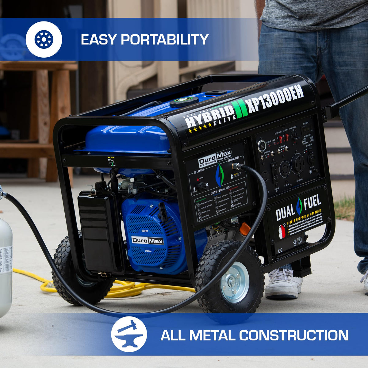 Control panel and digital display on XP13000EH simplify power management.