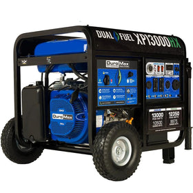 DuroMax XP13000HX dual-fuel capability provides flexible fuel options.