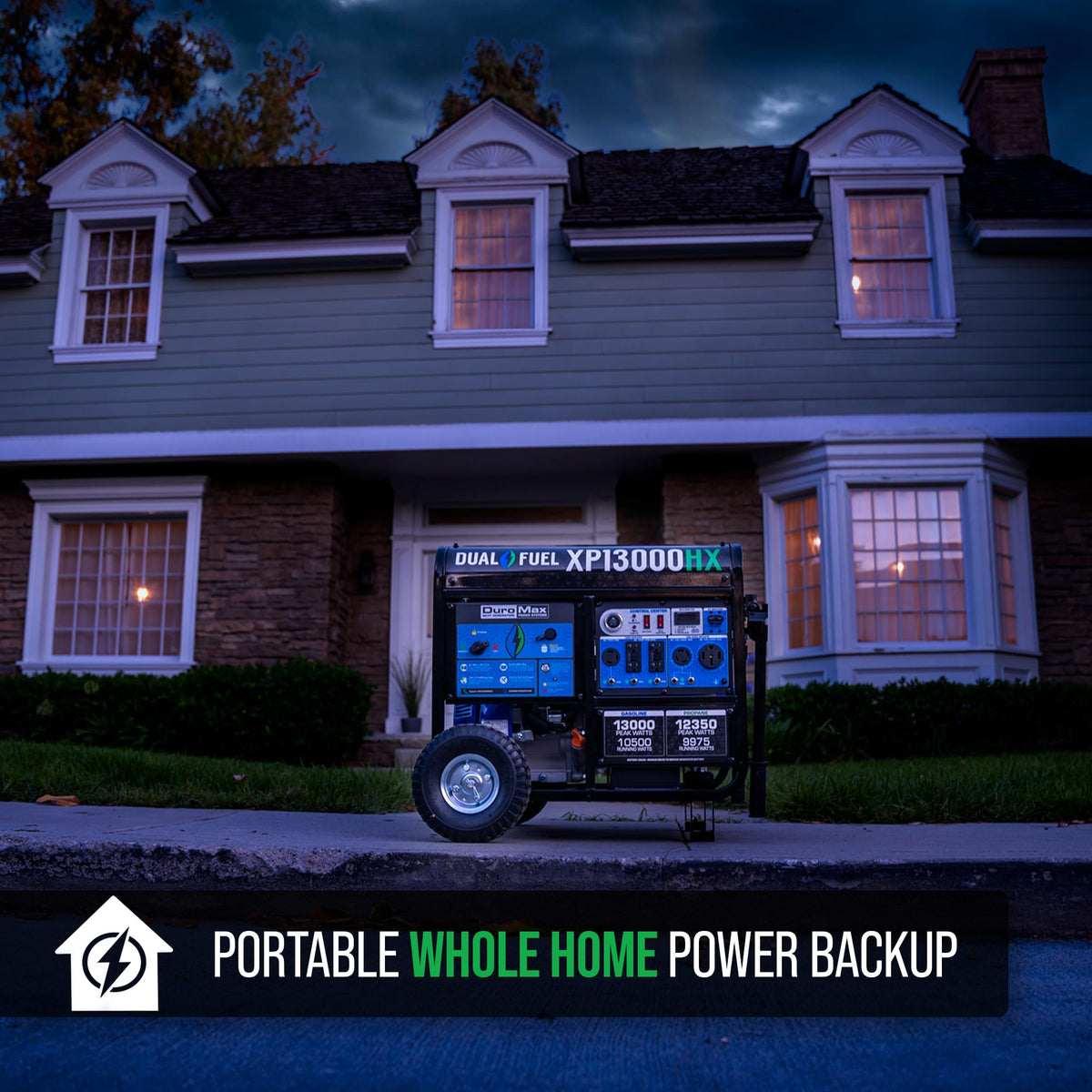 Push-button start allows effortless ignition during power outages.
