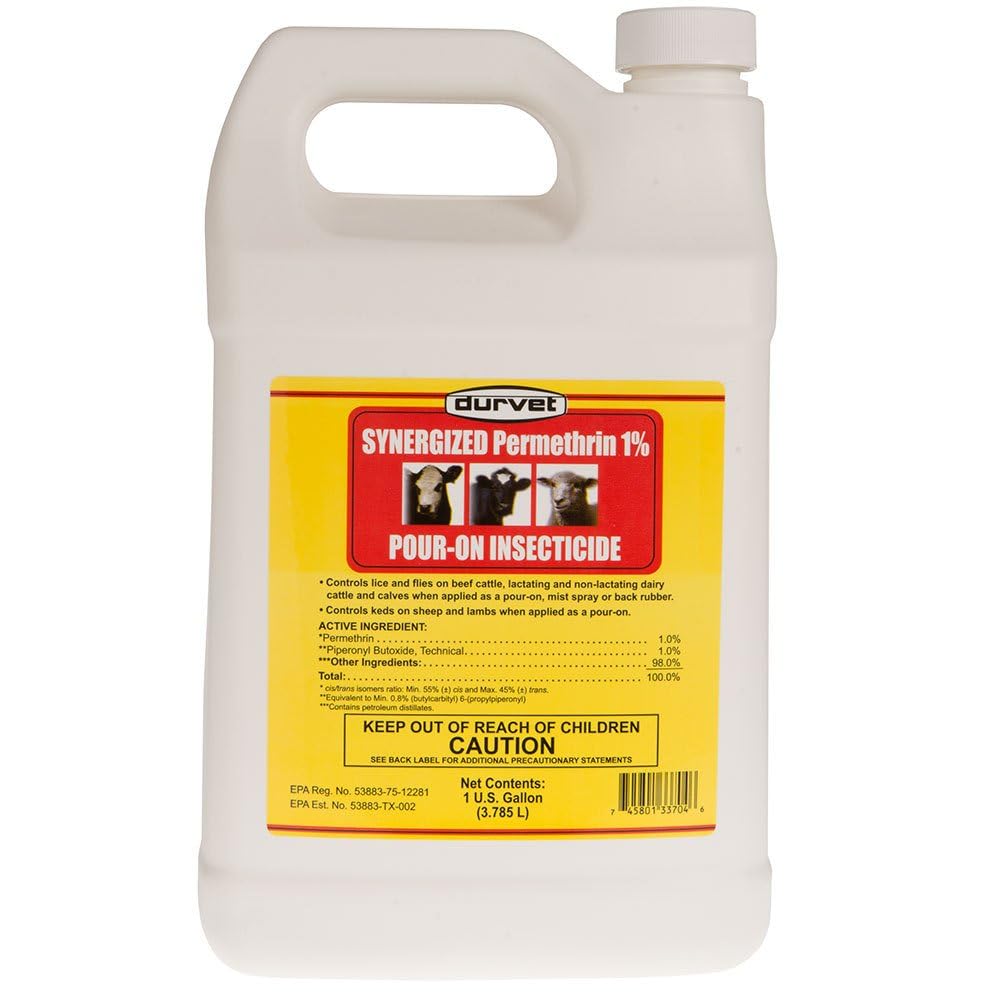 Durvet Fly 003-3704 pour-on bottle for cattle insect control and premises protection
