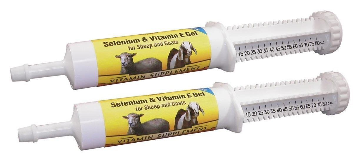 Durvet Sheep and Goat Selenium Vitamin E Gel bottle ready for use, supporting mineral supplementation.
