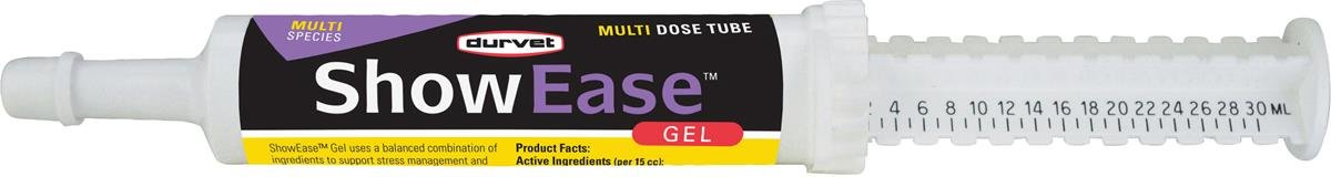 Durvet ShowEase Gel bottle for cattle and show animals promoting calm focus during events