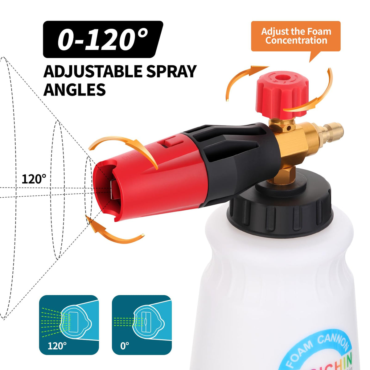 Dusichin 1.04 mm nozzle provides thicker foam at low pressure.