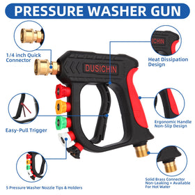 DUSICHIN five-nozzle-tips provide versatile spray patterns for cars and patios.