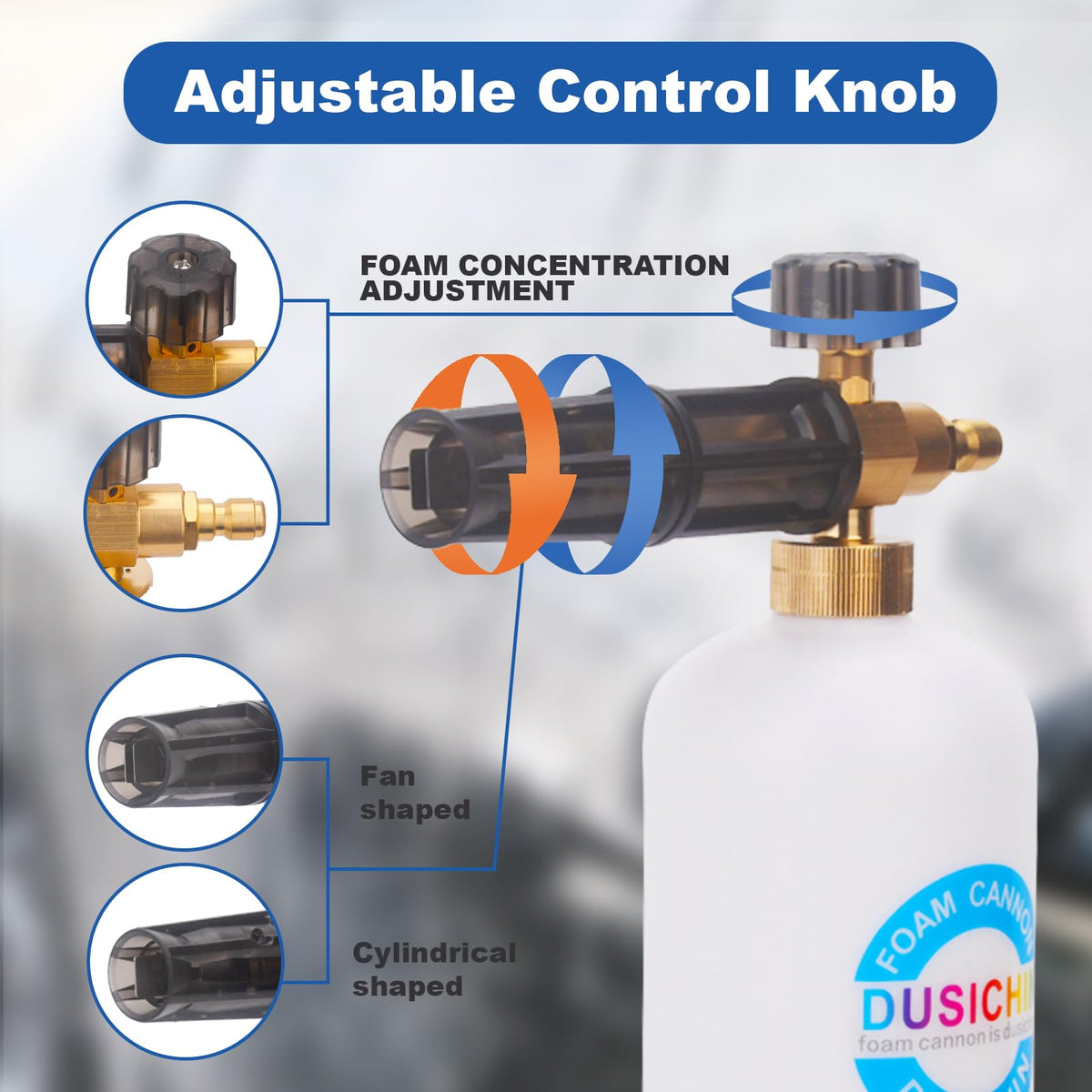 DUSICHIN 25-degree nozzle for balanced spray and safe cleaning
