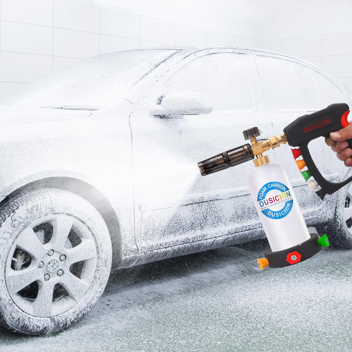 DUSICHIN 65-degree nozzle for gentle, wide foam application