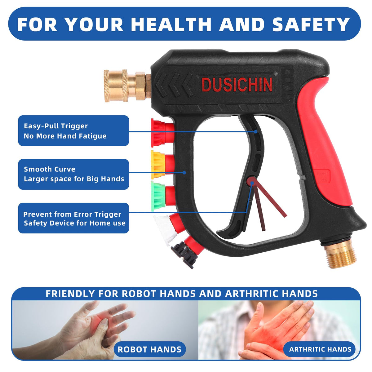 DUSICHIN quick-connect 1-4 inch enables fast setup and swaps.