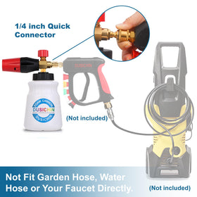 Dusichin quick connect gun attachment fits most pressure washers.