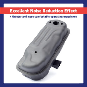 Dusledel muffler noise reduction for quieter operation