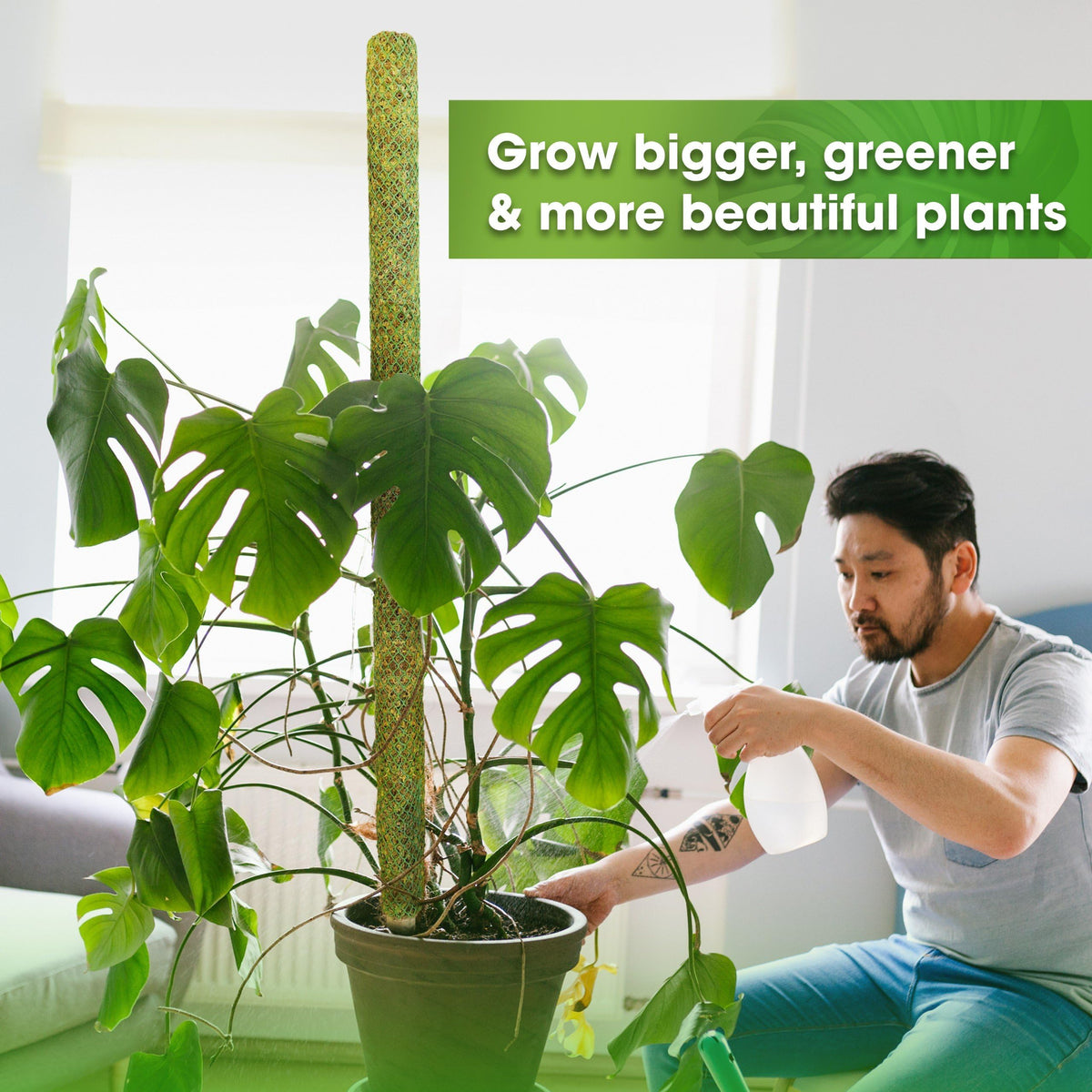 Duspro 59-inch pole fits 14- to 20-inch pots for big plants