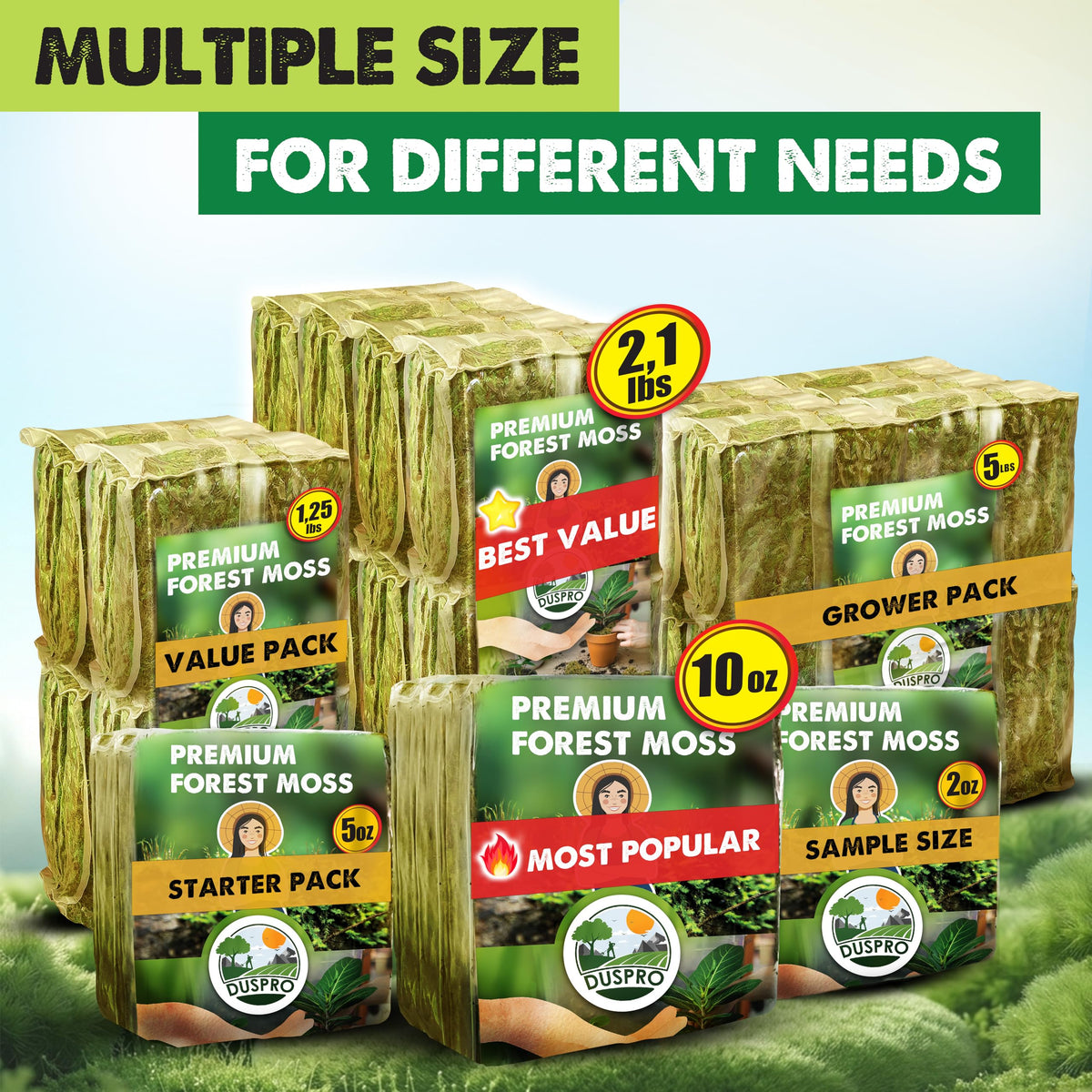 Duspro natural green moss color varies with weather for realism.