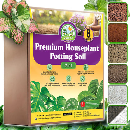 Duspro Recycle 8QRT potting mix bag with premium 7-in-1 blend for indoor plants