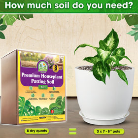 Duspro Recycle potting mix bag closeup shows four available sizes