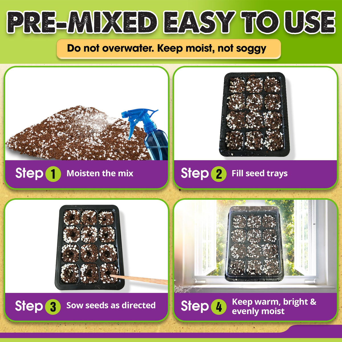 Duspro ready-to-use potting mix saves prep time for veggie seeds.