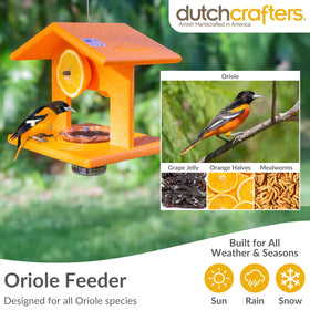 DutchCrafters orange oriole feeder hanging cable for durable outdoor use