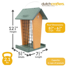 DutchCrafters durable outdoor feeder in poly material stands up to weather conditions.