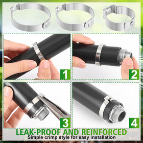 Duraaamo buckle-design clamp ensures quick, secure tightening on outdoor irrigation lines.