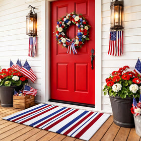Duraaamo front porch decor door mat adds festive entryway charm.