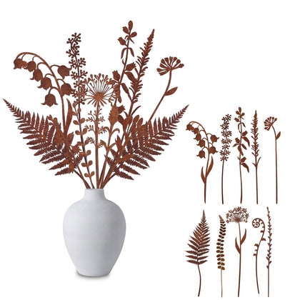Duraaamo metal flower stake enhances garden beds with durable weather resistance and vintage charm