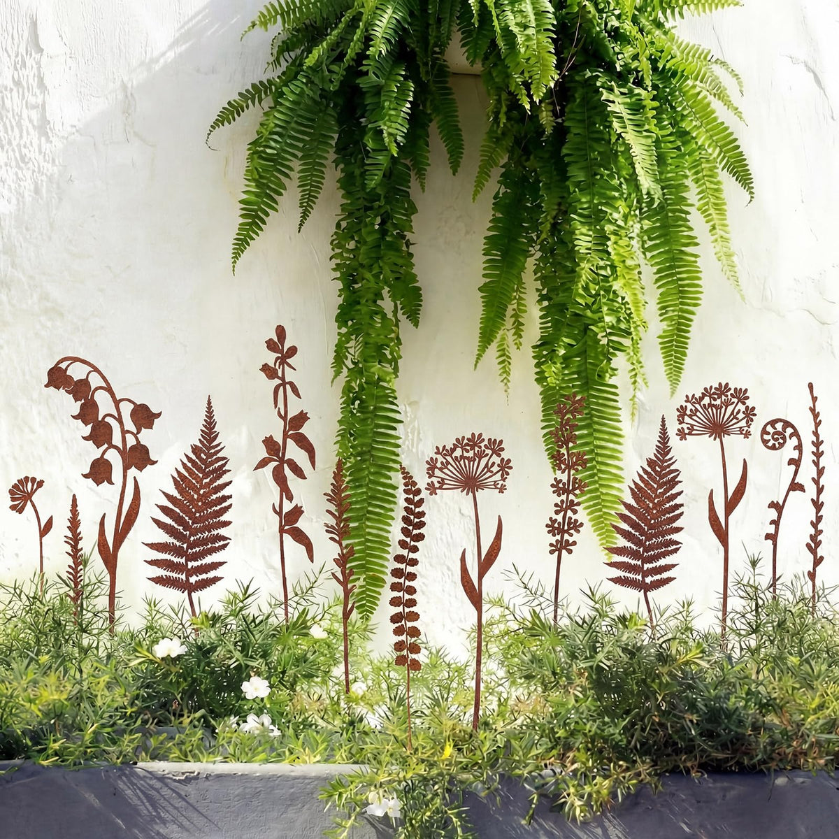 Duraaamo set of 10 metal flower stakes for creative garden layouts