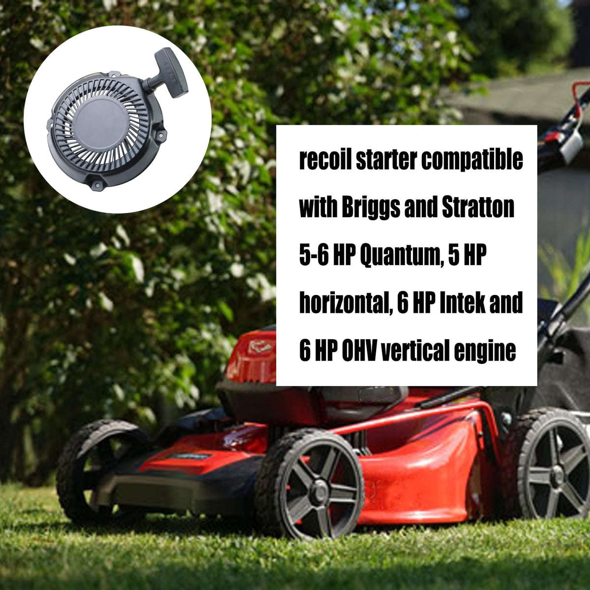 DVBB recoil starter showing durable plastic body for long life