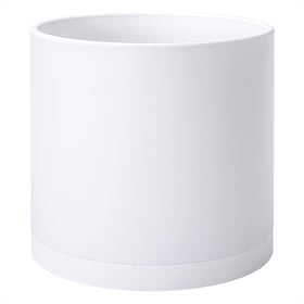 D'vine Dev 14-inch white planter with drainage hole for healthy plant growth.