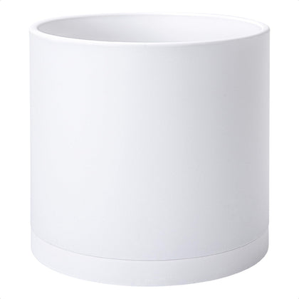 D'vine Dev 14-inch white planter with drainage hole for healthy plant growth.