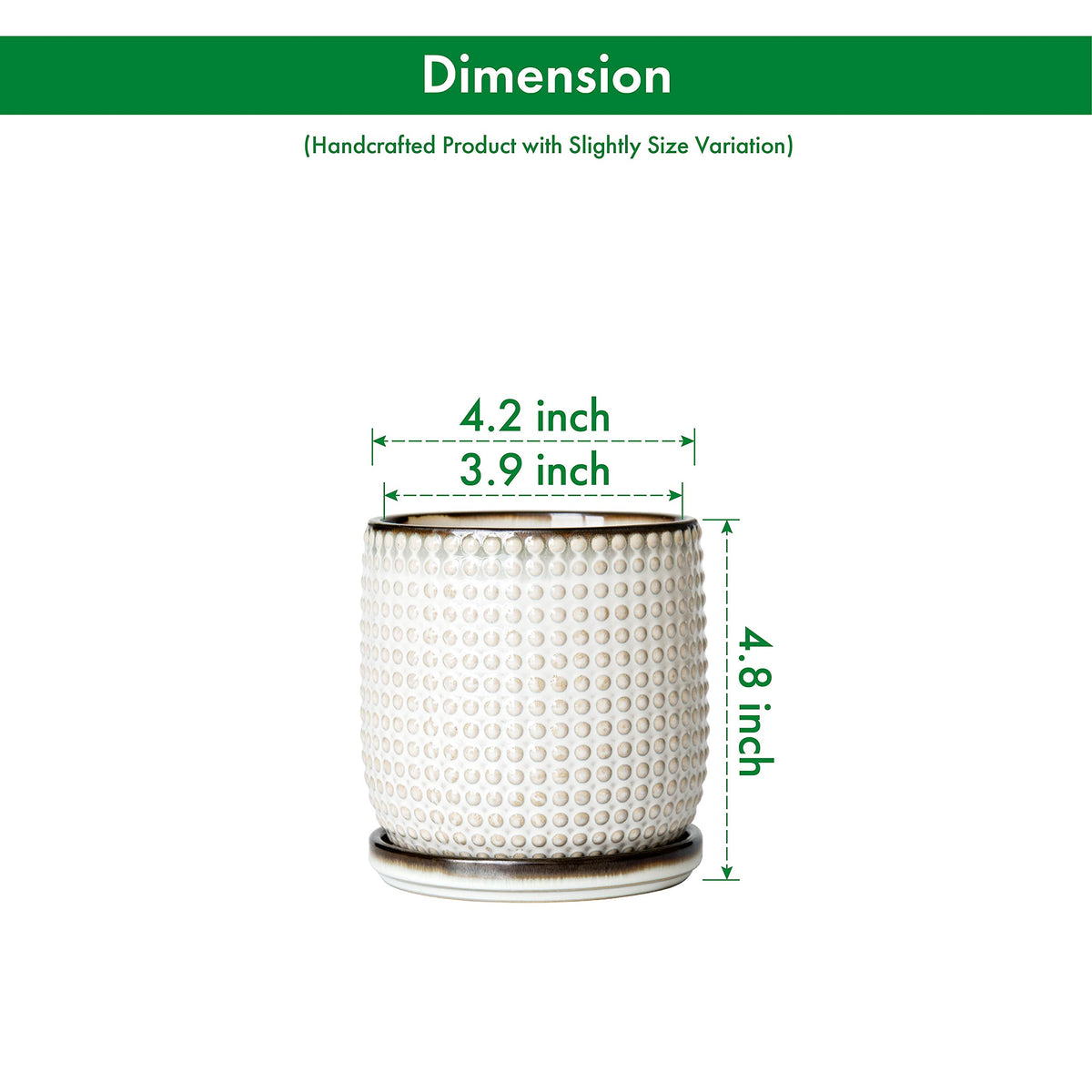 D'vine Dev 4-inch ceramic pot with detachable drip tray for compact herbs