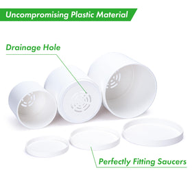 D'vine Dev 6-inch planter pot with saucer supports healthy drainage for plants.