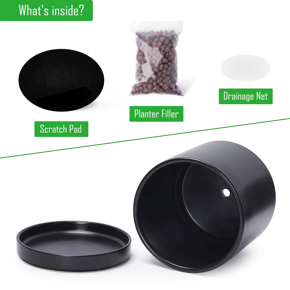 Ceramic planter with saucer included for mess-free moisture control by D'vine Dev.