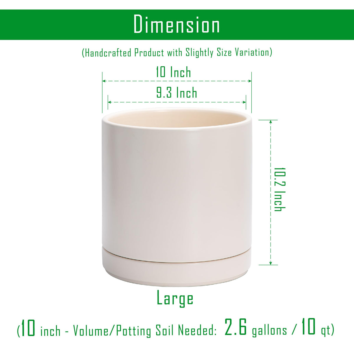 D'vine Dev ceramic planter saucer with drainage net included for mess-free setups