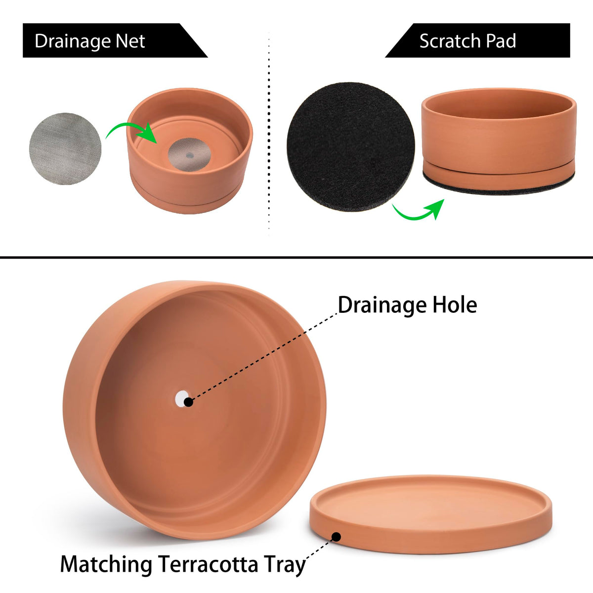 D'vine Dev detachable saucer and drainage mesh protect surfaces from spills.