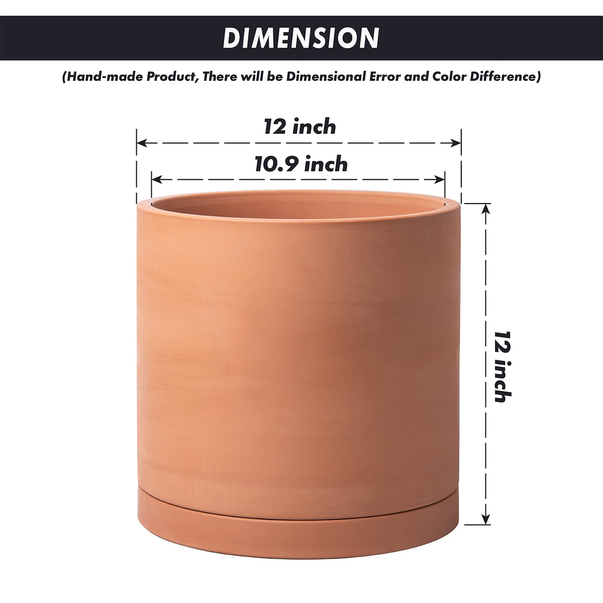D'vine Dev pot with drainage hole and included saucer.