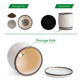 Dvine Dev embossed leaves design adds contemporary texture