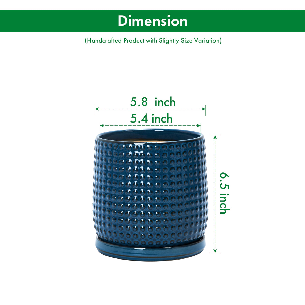 D'vine Dev 6-inch planter with included ceramic saucer to protect surfaces