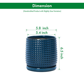 D'vine Dev 6-inch planter with included ceramic saucer to protect surfaces