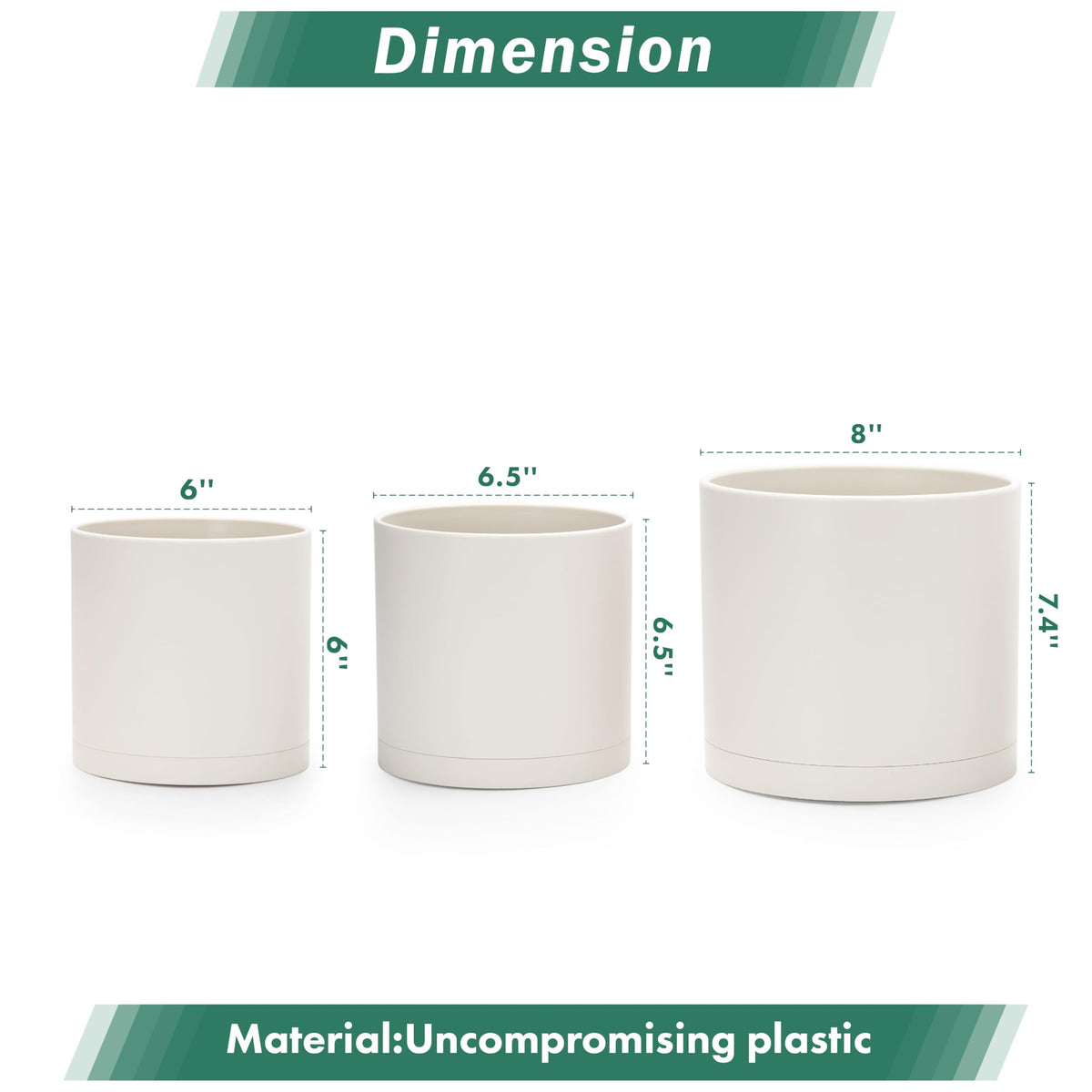 D'vine Dev 8-inch planter in oatmeal finish for larger specimens.