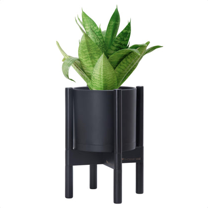D'vine Dev 8-inch matte black planter pot ready for real or faux greenery.