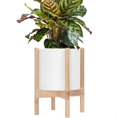 D'vine Dev planter pot with stand shows a 10-inch white cylinder for indoor greenery.