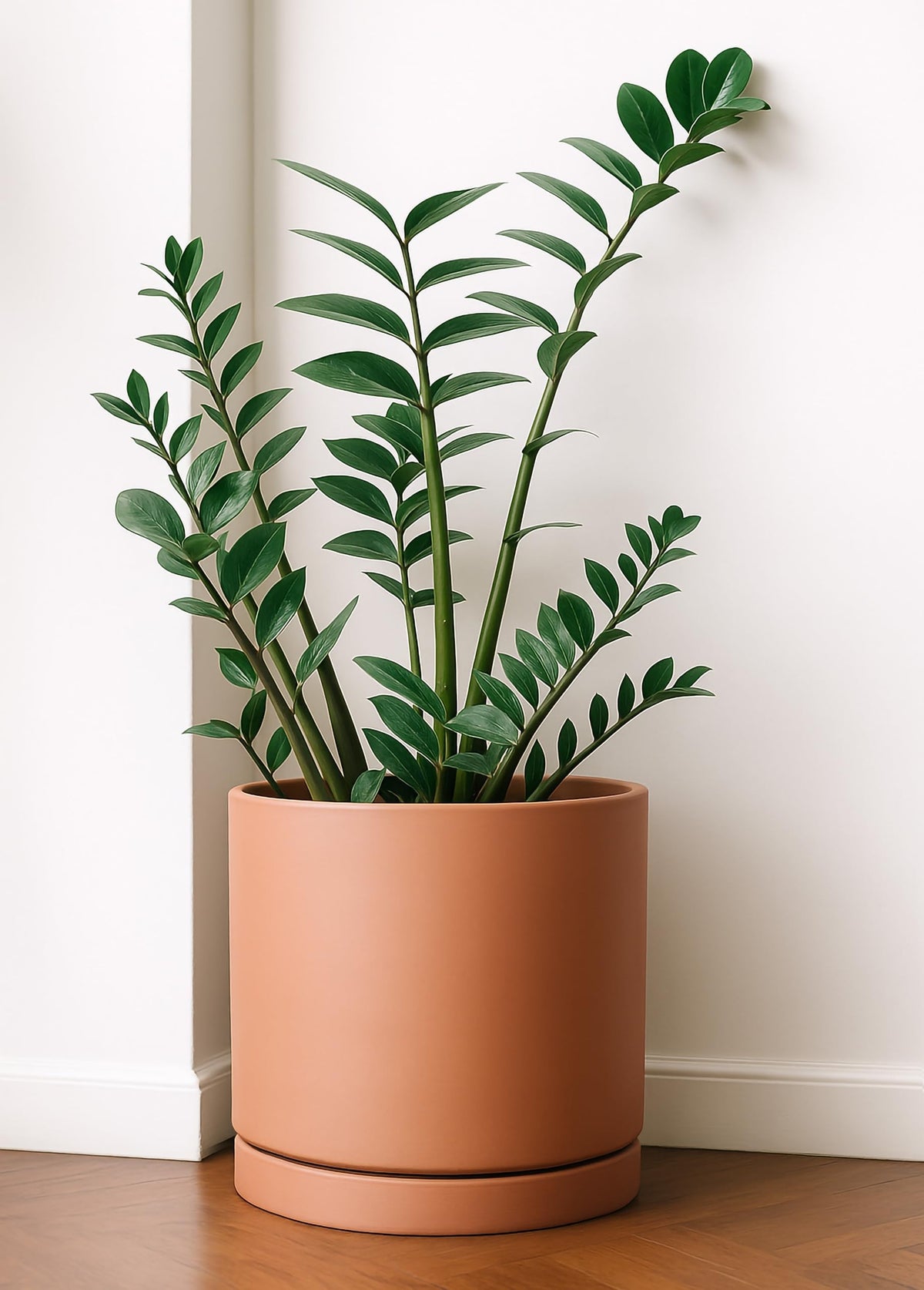 Dvine Dev round cylinder planter offers minimalist style for indoor spaces.