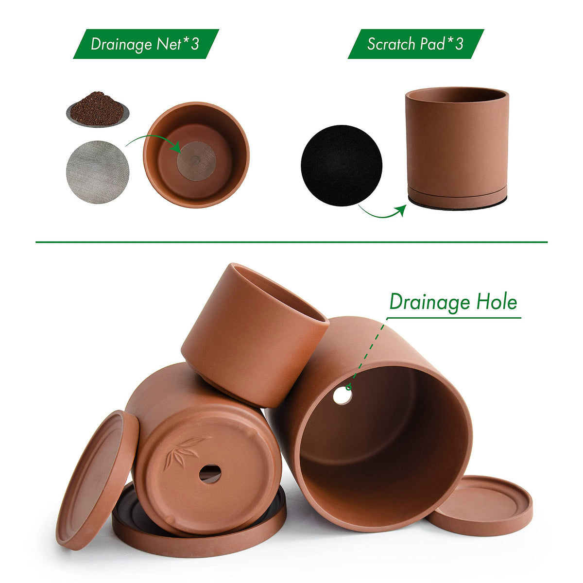 D'vine Dev rust terracotta pot 6.5-inch suited for larger succulents.